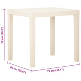 vidaXL Tuintafel 79x65x72 cm kunststof wit