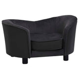 vidaXL Hondenbank 69x49x40 cm pluche en kunstleer zwart