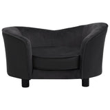 vidaXL Hondenbank 69x49x40 cm pluche en kunstleer zwart