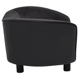 vidaXL Hondenbank 69x49x40 cm pluche en kunstleer zwart