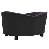 vidaXL Hondenbank 69x49x40 cm pluche en kunstleer zwart