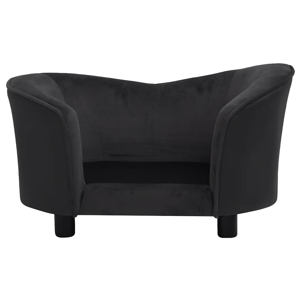 vidaXL Hondenbank 69x49x40 cm pluche en kunstleer zwart