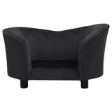 vidaXL Hondenbank 69x49x40 cm pluche en kunstleer zwart