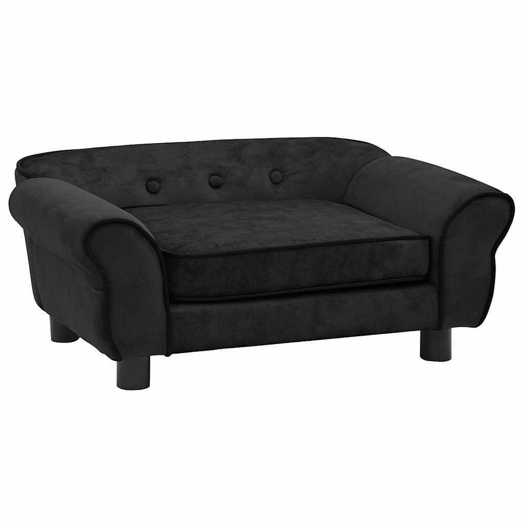 vidaXL Dog Sofa 72x45x30 cm Plush Black