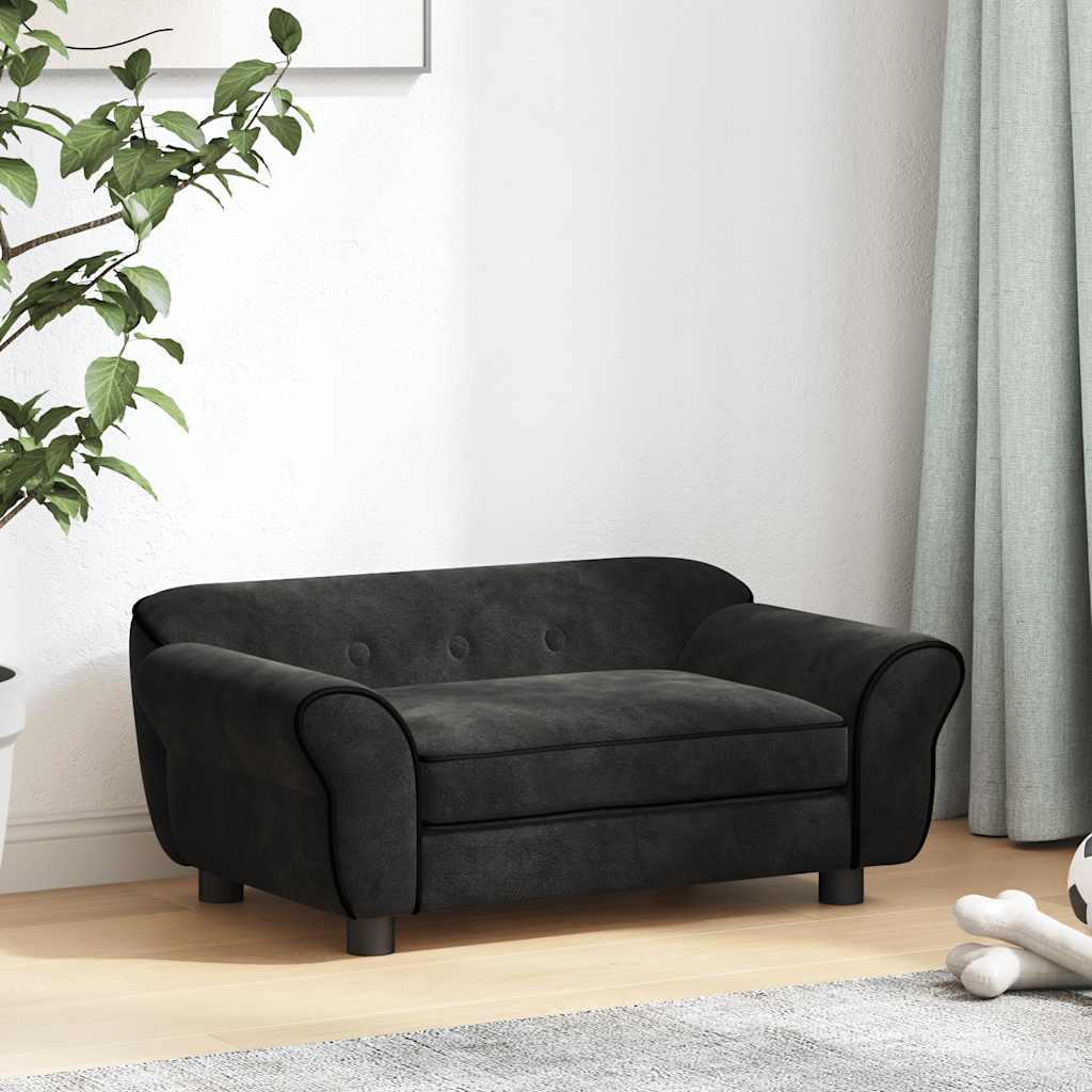 vidaXL Dog Sofa 72x45x30 cm Plush Black
