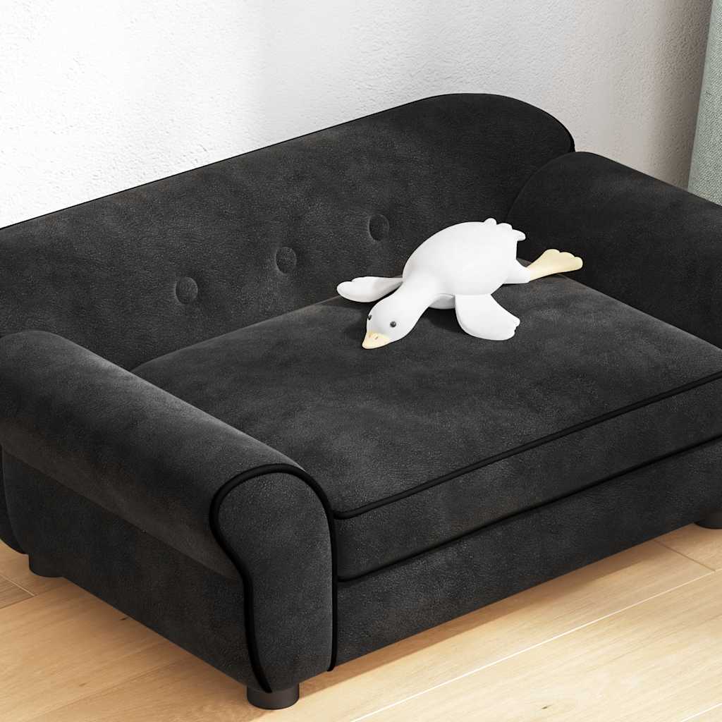 vidaXL Dog Sofa 72x45x30 cm Plush Black