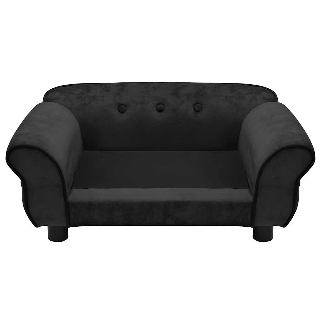 vidaXL Dog Sofa 72x45x30 cm Plush Black