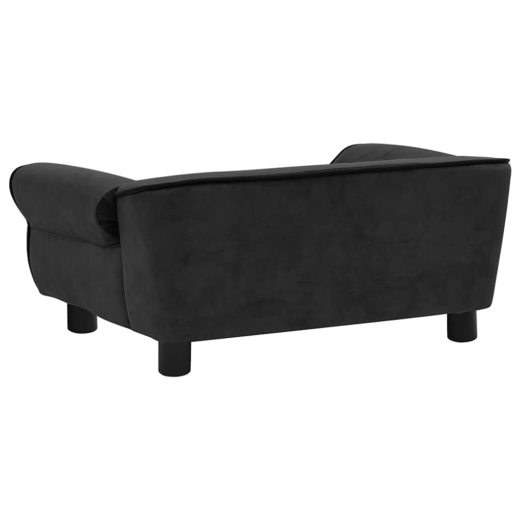 vidaXL Dog Sofa 72x45x30 cm Plush Black