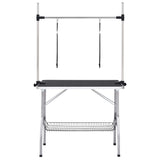 vidaXL Adjustable Dog Grooming Table with 2 Loops and Storage Shelf