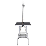vidaXL Adjustable Dog Grooming Table with 2 Loops and Storage Shelf
