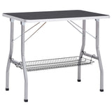vidaXL Adjustable Dog Grooming Table with 2 Loops and Storage Shelf
