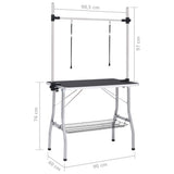 vidaXL Adjustable Dog Grooming Table with 2 Loops and Storage Shelf