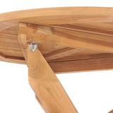 vidaXL Tuintafel Ø90x75 cm massief teakhout
