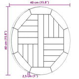 vidaXL Tafelblad rond 2,5 cm 40 cm massief teakhout