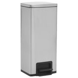 vidaXL Pedal Bin with Anti-fingerprint 30 L Stainless Steel Silver