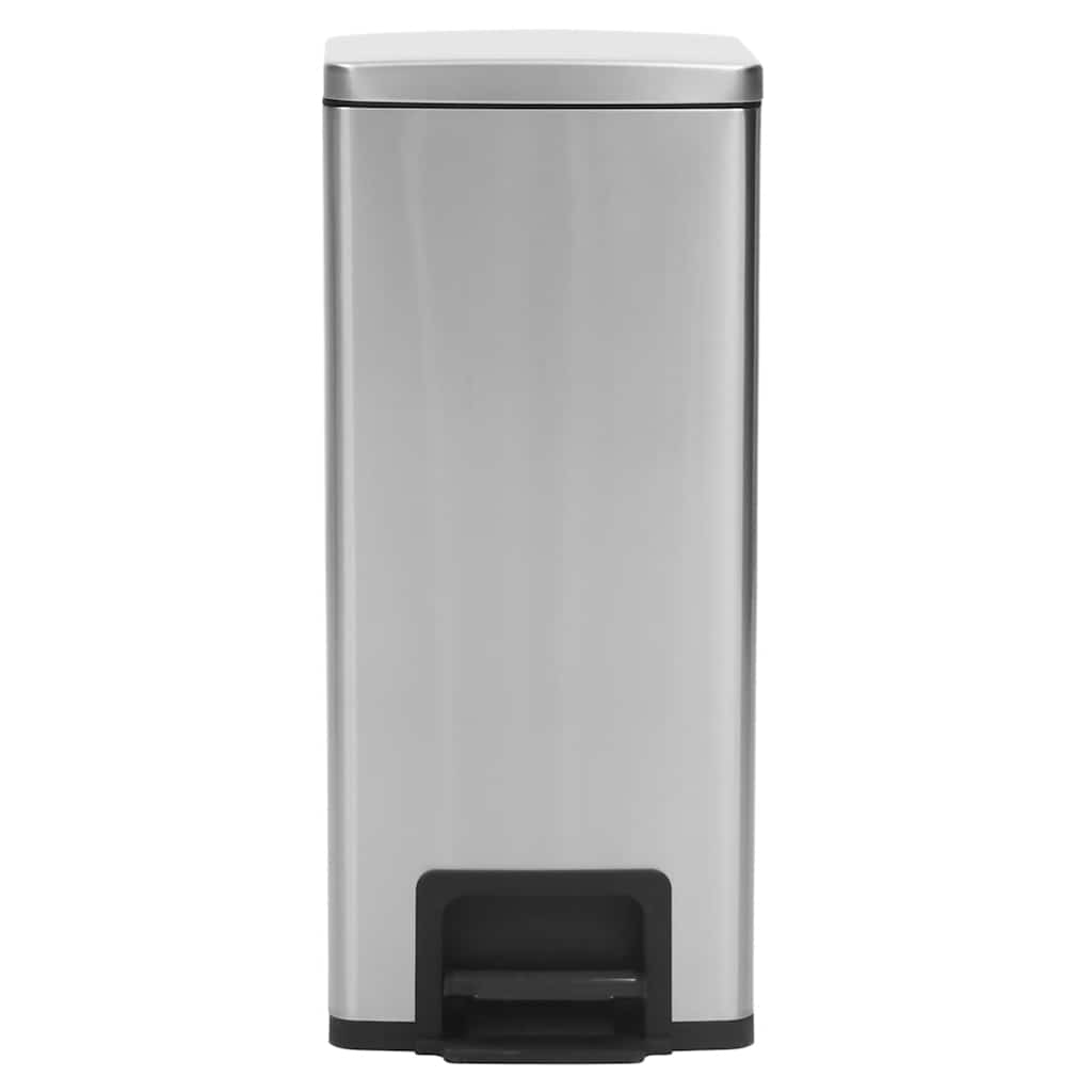 vidaXL Pedal Bin with Anti-fingerprint 30 L Stainless Steel Silver