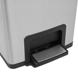 vidaXL Pedal Bin with Anti-fingerprint 30 L Stainless Steel Silver