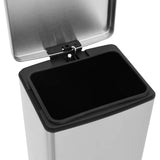 vidaXL Pedal Bin with Anti-fingerprint 30 L Stainless Steel Silver
