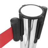 vidaXL Stanchion Posts 4 pcs with belts stainless steel silver-coloured