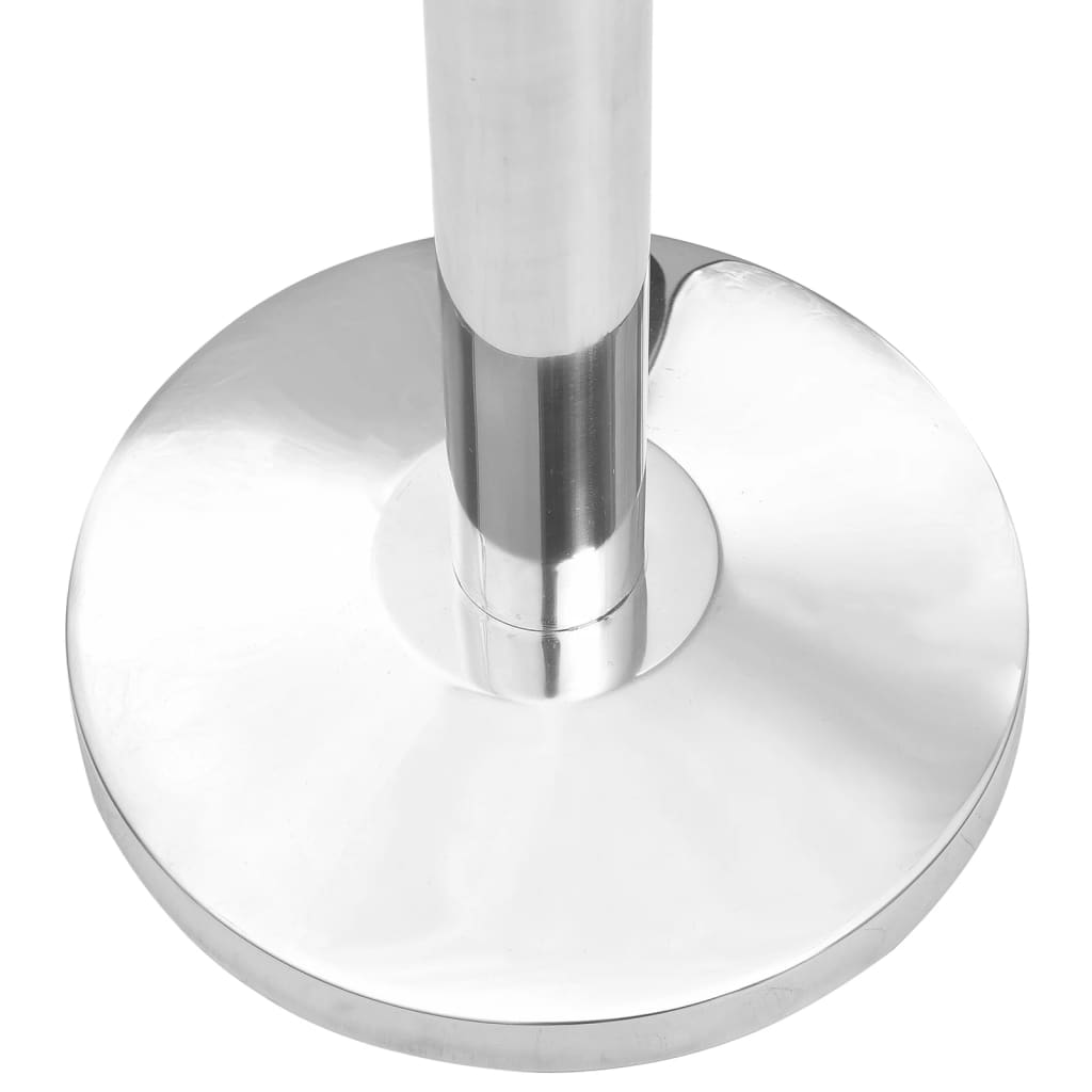vidaXL Stanchion Posts 4 pcs with belts stainless steel silver-coloured