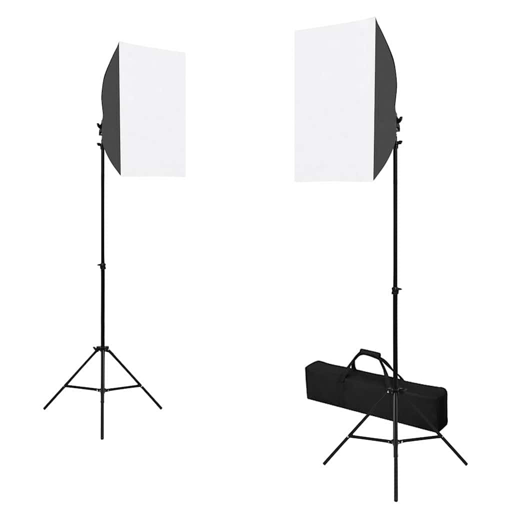vidaXL Photo Studio Set with Softbox Lights, Background, and Reflector