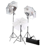 vidaXL Photo Studio Kit with Lights, Umbrellas, Background, and Reflector