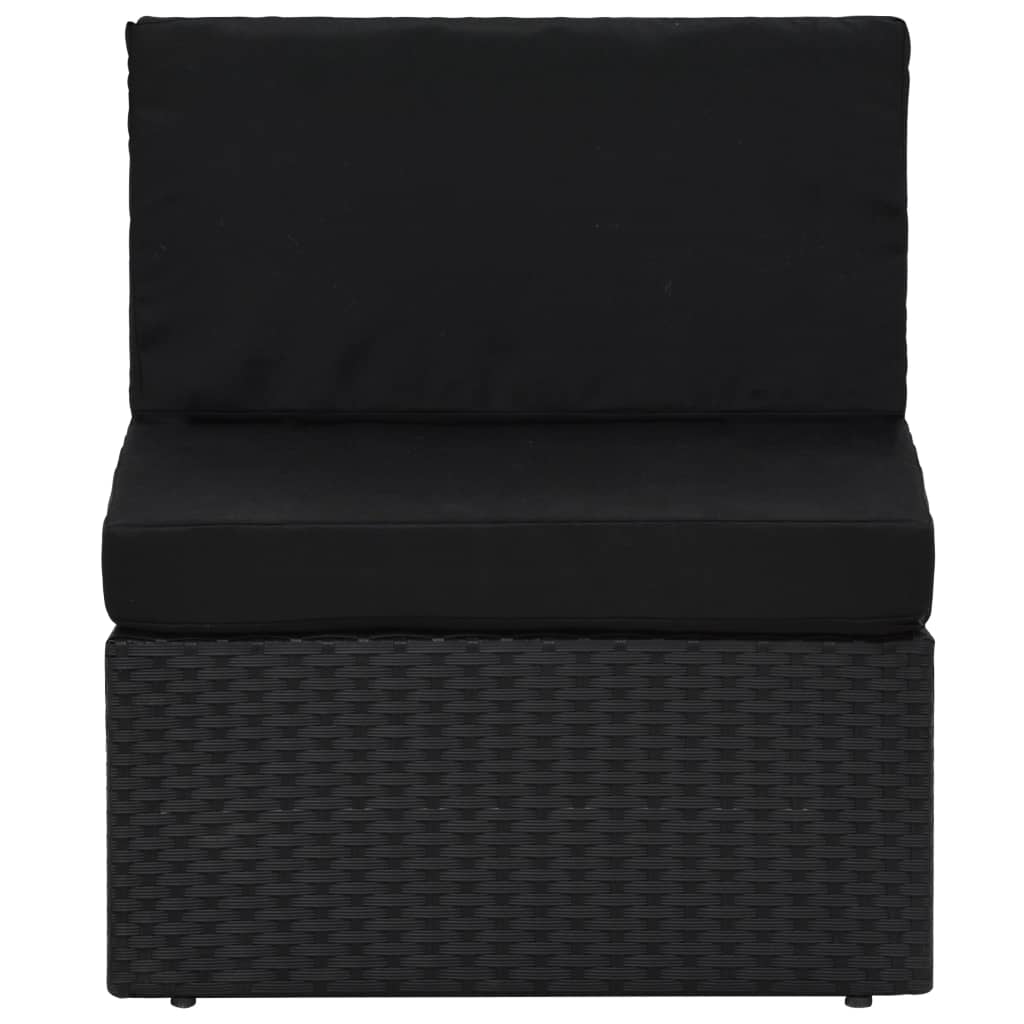 vidaXL 9-delige Loungeset met kussens poly rattan zwart