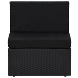 vidaXL 9-delige Loungeset met kussens poly rattan zwart