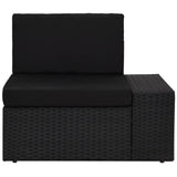 vidaXL 9-delige Loungeset met kussens poly rattan zwart