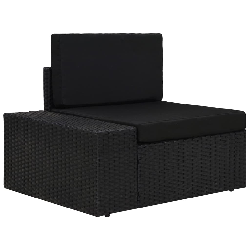 vidaXL 9-delige Loungeset met kussens poly rattan zwart