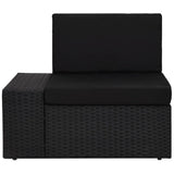 vidaXL 9-delige Loungeset met kussens poly rattan zwart