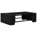 vidaXL 9-delige Loungeset met kussens poly rattan zwart