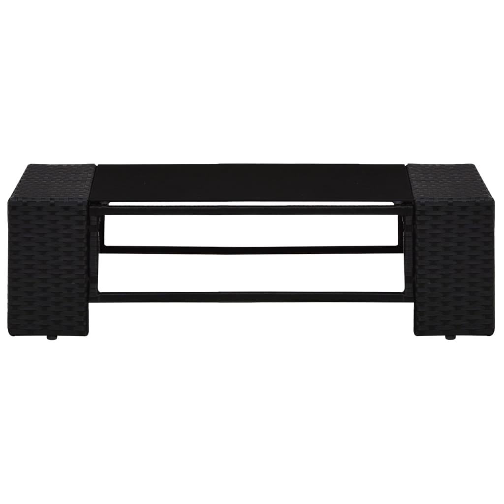 vidaXL 9-delige Loungeset met kussens poly rattan zwart