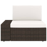 vidaXL 4-Piece Poly Rattan Lounge Set with Cushions Brown