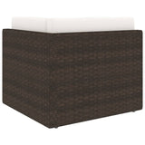 vidaXL 4-Piece Poly Rattan Lounge Set with Cushions Brown