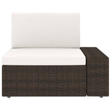 vidaXL 4-Piece Poly Rattan Lounge Set with Cushions Brown