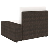 vidaXL 4-Piece Poly Rattan Lounge Set with Cushions Brown