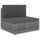 vidaXL 4-Piece Lounge Set with Cushions Poly Rattan Grey