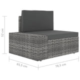 vidaXL 4-Piece Lounge Set with Cushions Poly Rattan Grey