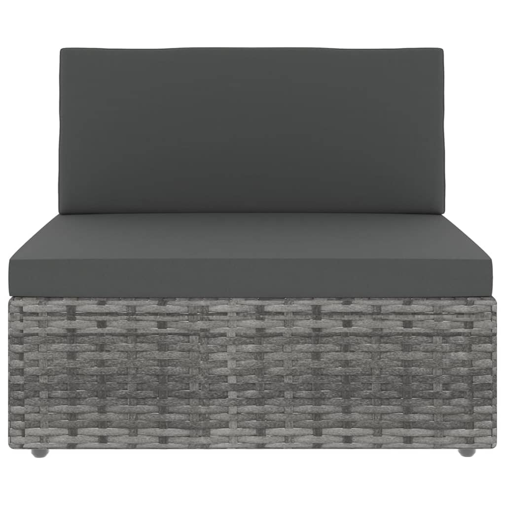vidaXL 4-Piece Lounge Set with Cushions Poly Rattan Grey