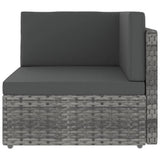 vidaXL 4-Piece Lounge Set with Cushions Poly Rattan Grey