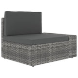 vidaXL 4-Piece Lounge Set with Cushions Poly Rattan Grey