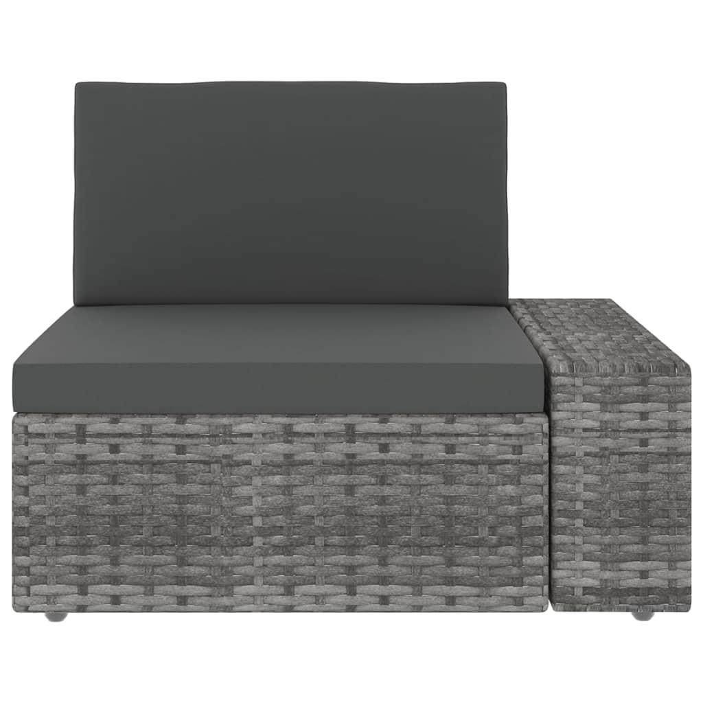vidaXL 4-Piece Lounge Set with Cushions Poly Rattan Grey