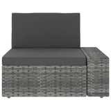 vidaXL 4-Piece Lounge Set with Cushions Poly Rattan Grey