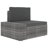 vidaXL 4-Piece Lounge Set with Cushions Poly Rattan Grey