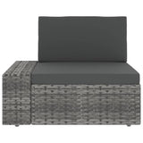 vidaXL 4-Piece Lounge Set with Cushions Poly Rattan Grey