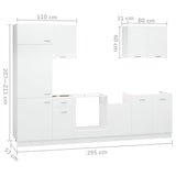 vidaXL 7-Piece Kitchen Cabinet Set Lyon Engineered Wood White