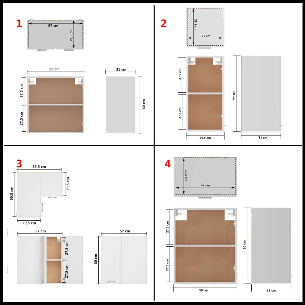 vidaXL 14-delige Keukenkastenset Lyon bewerkt hout wit