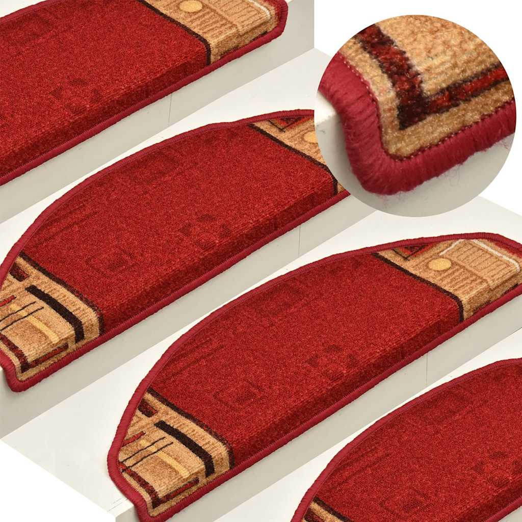 vidaXL Trapmatten zelfklevend 5 st 65x21x4 cm rouge