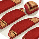 vidaXL Trapmatten zelfklevend 5 st 65x21x4 cm rouge